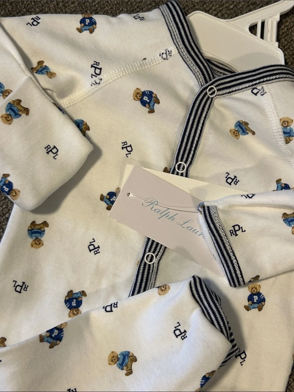 Polo Ralph Lauren Baby Boys Bear Cotton Footed Coverall 50%OFF SEND OFFER